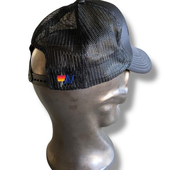 Auth Aviator Nation Smiley Vintage Trucker Hat  Snap Back Black Yellow OS NWOT main image 7